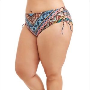 Time And Tru Women's 3X Swimsuit Bottoms Aztec Tie Loop Multicolor Plus Size New
